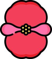 A red poppy with a bow on it vector