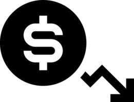 A dollar sign is shown in a circle with an arrow pointing up vector