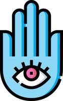 A hand with an eye in it vector
