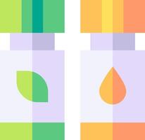 Two bottles with different colors and shapes vector