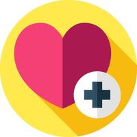 A heart with a cross and a plus sign vector
