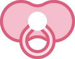A pacifier with a pink heart on it vector