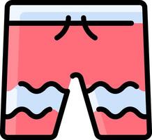A pair of shorts with a pink and blue design vector