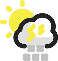 A cloud with a sun behind it vector