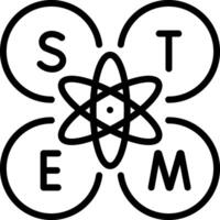 Stem logo with an atom and the word stem vector