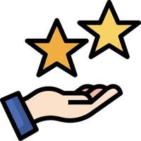 A hand holding a star and a hand reaching out to get it vector