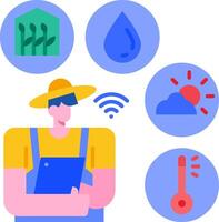 A man in overalls holding a phone and a wifi icon vector