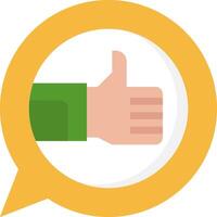 A thumbs up icon with a speech bubble vector