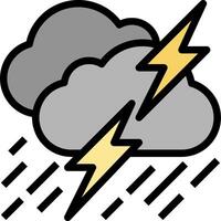 A cloud with lightning and rain is shown vector