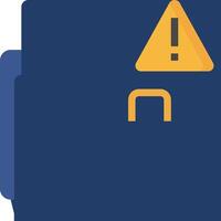 File folder icon with a yellow caution sign vector