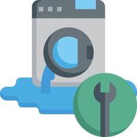 A washer and wrench are next to a washing machine vector