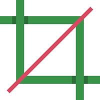 A square with a red line through it vector