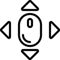 A mouse with three arrows pointing to it vector