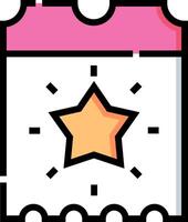A star icon on a pink and white background vector