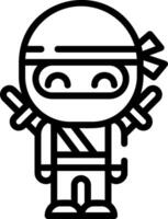 A ninja character with two swords vector