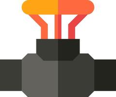 A valve with an orange handle and a black valve vector