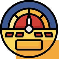 A yellow and blue meter with a red and blue arrow vector