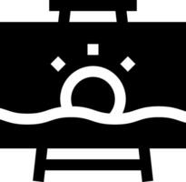 A black and white image of a painting easel vector
