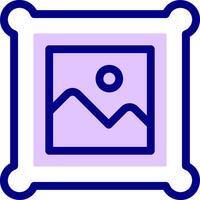 A purple square with a picture of a mountain in it vector