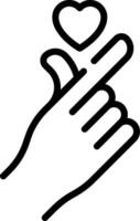 A hand holding a heart with a finger vector