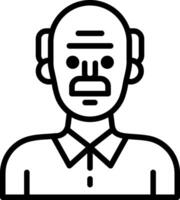 An old man with a mustache and a mustache vector