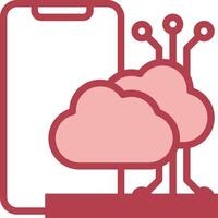 Cloud computing and mobile devices vector