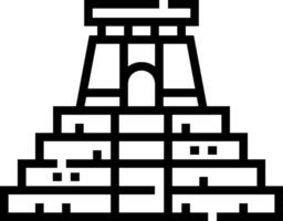A pyramid with a tower on top of it vector