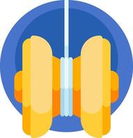 A yellow and orange ball with a white handle vector
