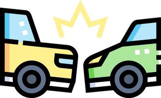 Two cars are facing each other with a star in the middle vector