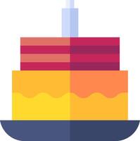 A cake with a candle on top of it vector