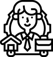 A man with a house and a briefcase icon vector