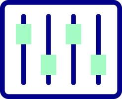 A blue square with four bars on it vector
