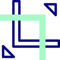 A blue and green square with a triangle in the middle vector