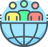 People in a globe icon vector