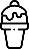 A black and white image of a cupcake vector