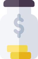 A jar with coins and a dollar sign vector