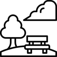 A park bench and tree in the sky vector