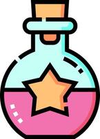 A bottle with a star in it on a white background vector