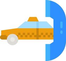 A taxi cab is sitting in the middle of a phone vector