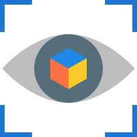 A cube with an eye in the middle vector