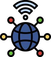 A globe with wifi symbols around it vector