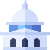 A white building with a dome on top vector