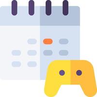 A calendar and a game controller next to each other vector