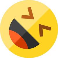A yellow smiley face with a black and red face vector