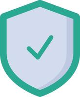 A green shield with a tick mark on it vector