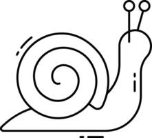 A snail is drawn in a line on a white background vector