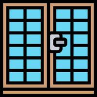 A door with a lock and a window vector