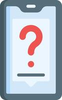 Mobile phone with question mark icon vector