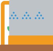 A machine with a blue and orange handle vector