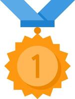 A medal with the number one on it vector